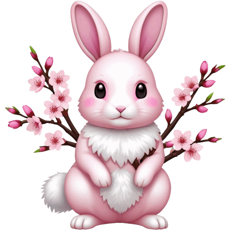 cherry blossom rabbit body emoji