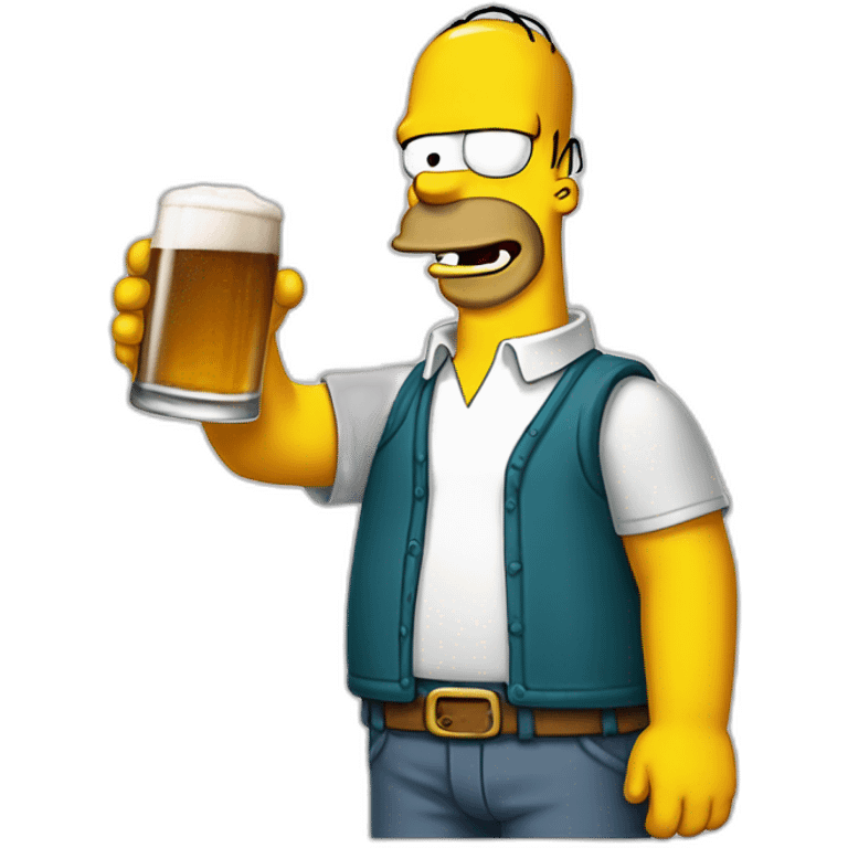 Homer simpsons qui boit de la bière emoji