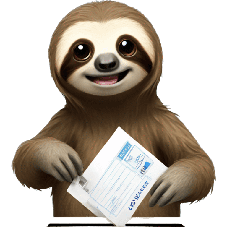 sloth voting at ballot box emoji