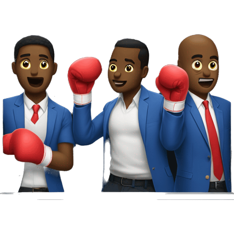 2 Haitians men and 1 Trinidadian man slap boxing in the elevator. emoji