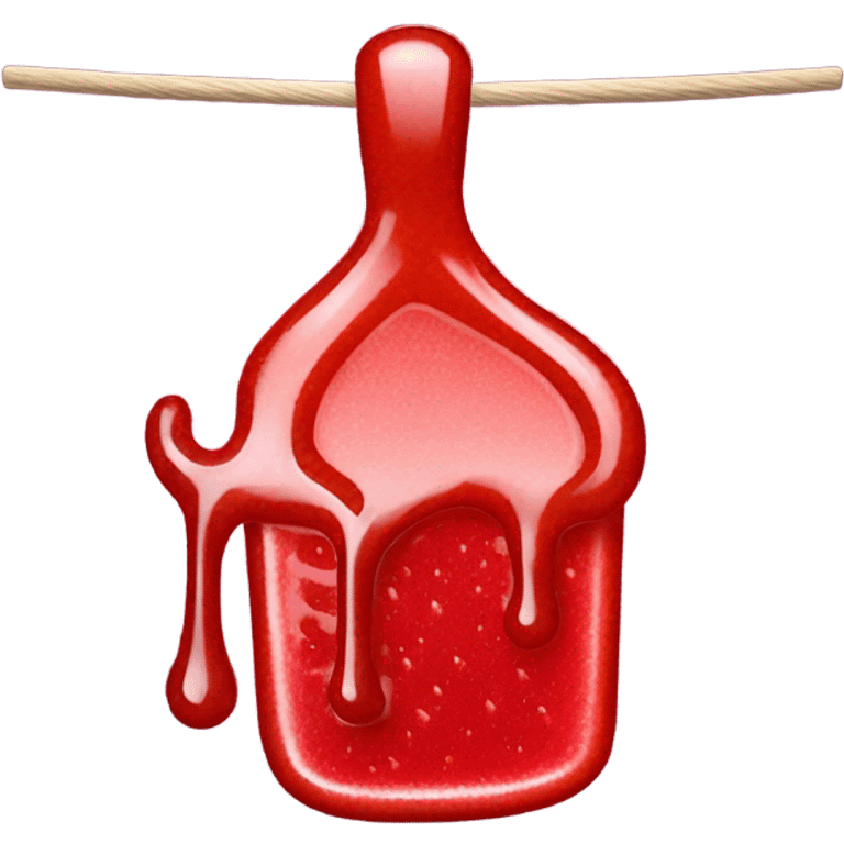 Coat hanger dipped in strawberry jam emoji