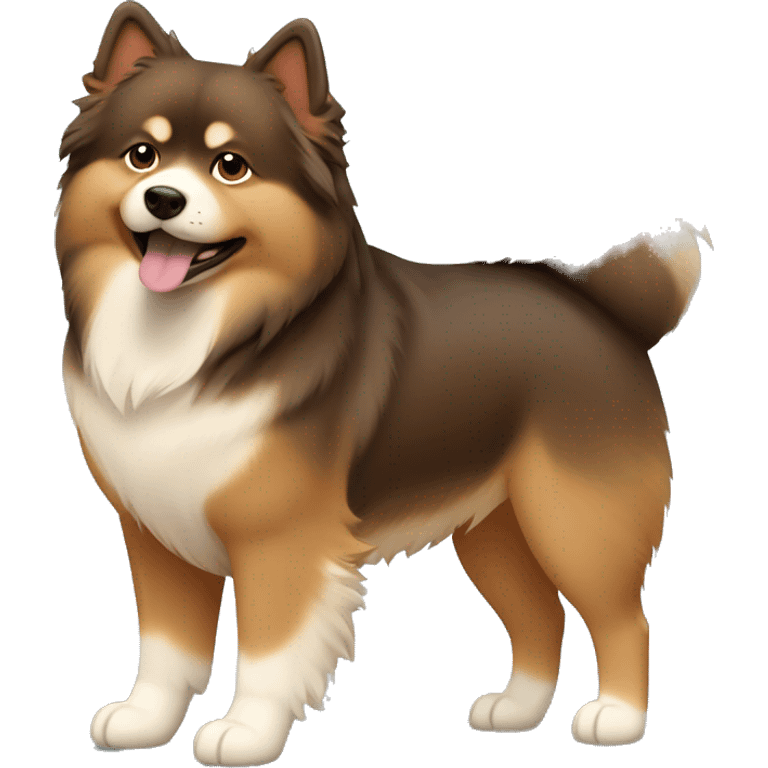 Finnish Lapphund Brown and light brown standing up emoji