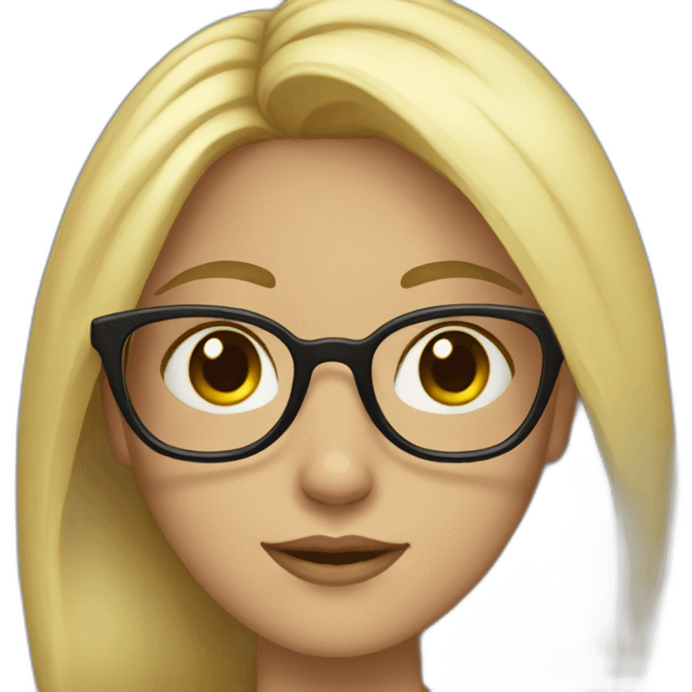 girl with blonde hair, black glasses with tree emoji