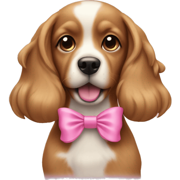 dog wearing pink bows emoji