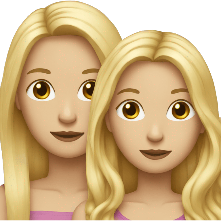 female couple long blonde hair emoji