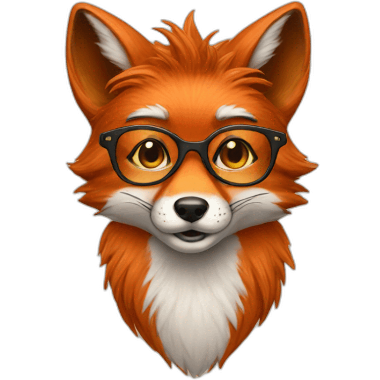 fox with glasses and wig emoji