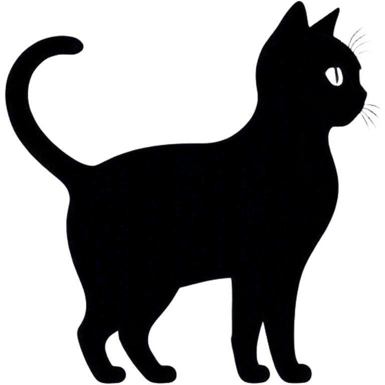 black silhouette of a cat emoji