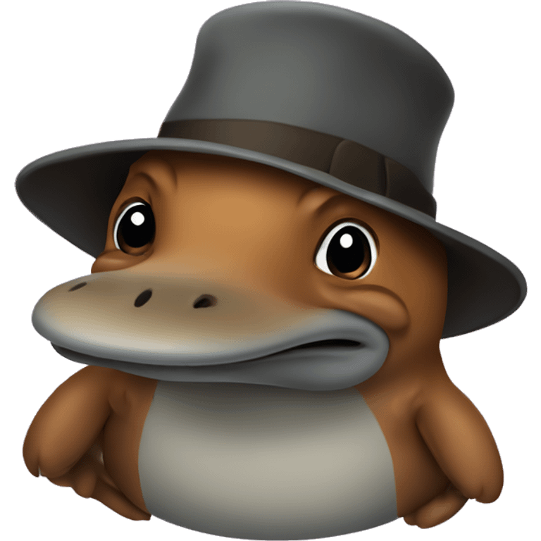 Platypus wearing a hat emoji