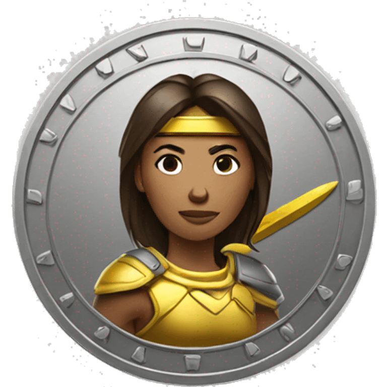 coin with woman warrior emoji