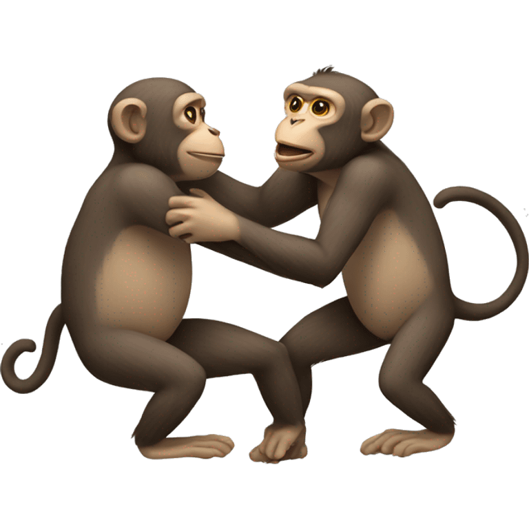 monkeys wrestling eachother emoji