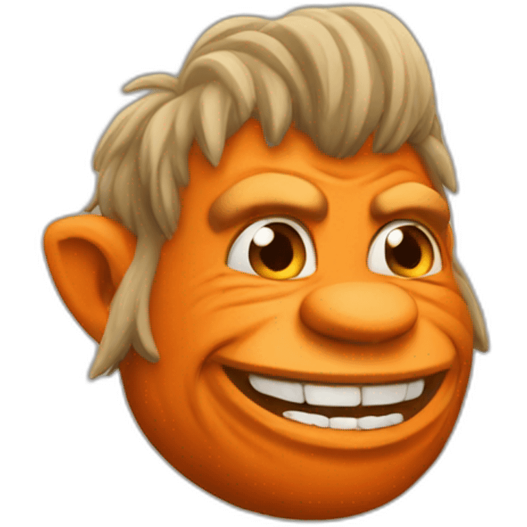 troll meme emoji in iOS style orange emoji