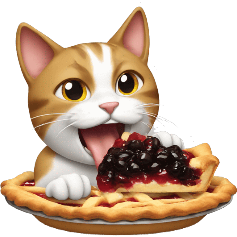 Cat eating a pie emoji