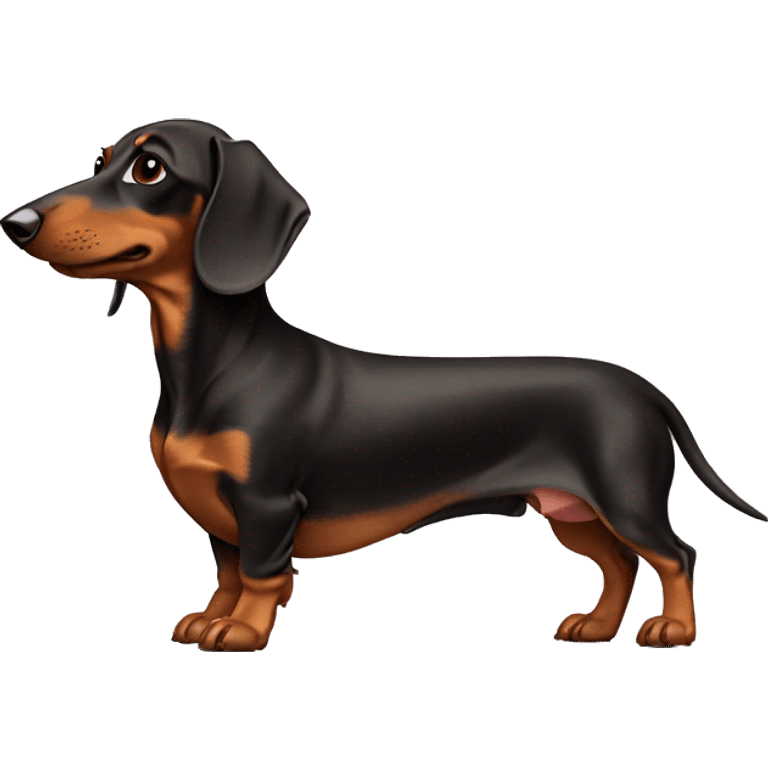 full body cream dachshund with brown eyes emoji