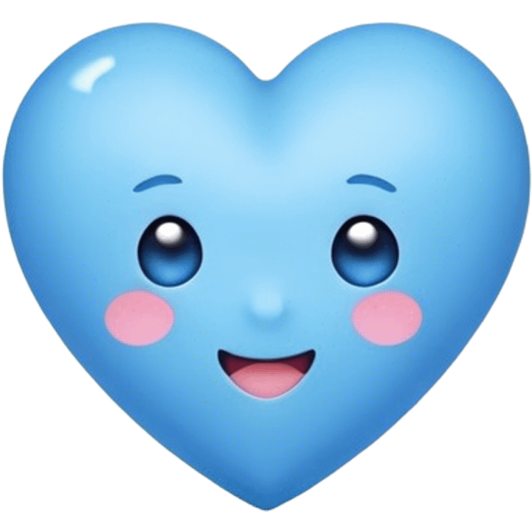 Blue heart with Hi Cutie! in amid emoji