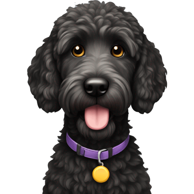 Black golden doodle emoji