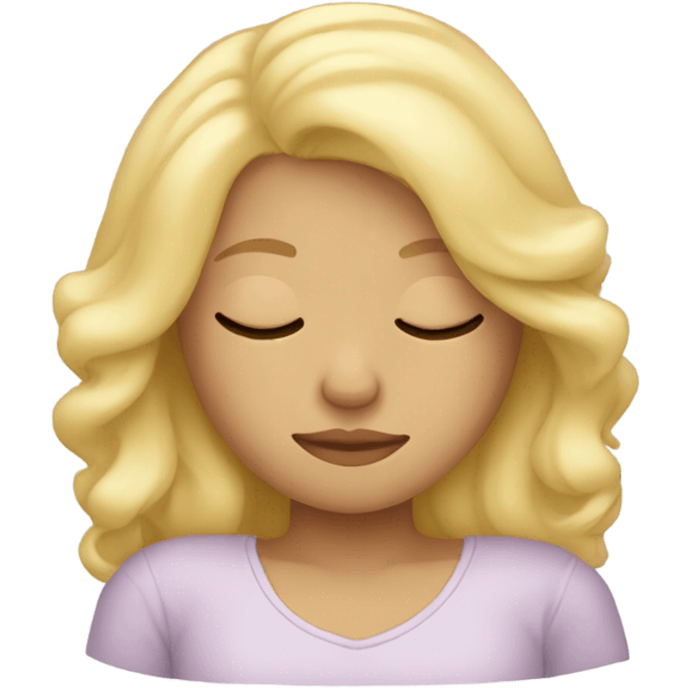 Blonde girl sleeping emoji