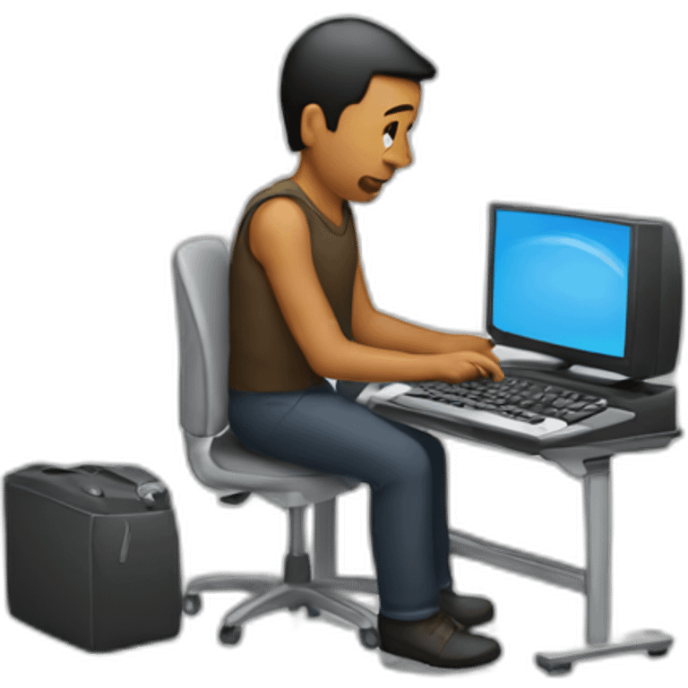 men playing computer emoji