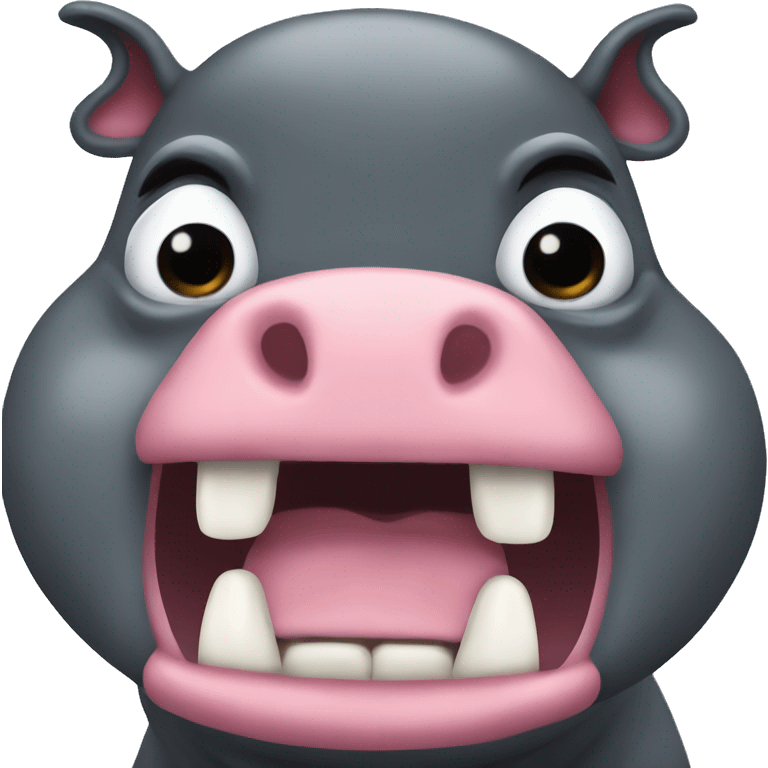 moo deng hippo filled with rage emoji