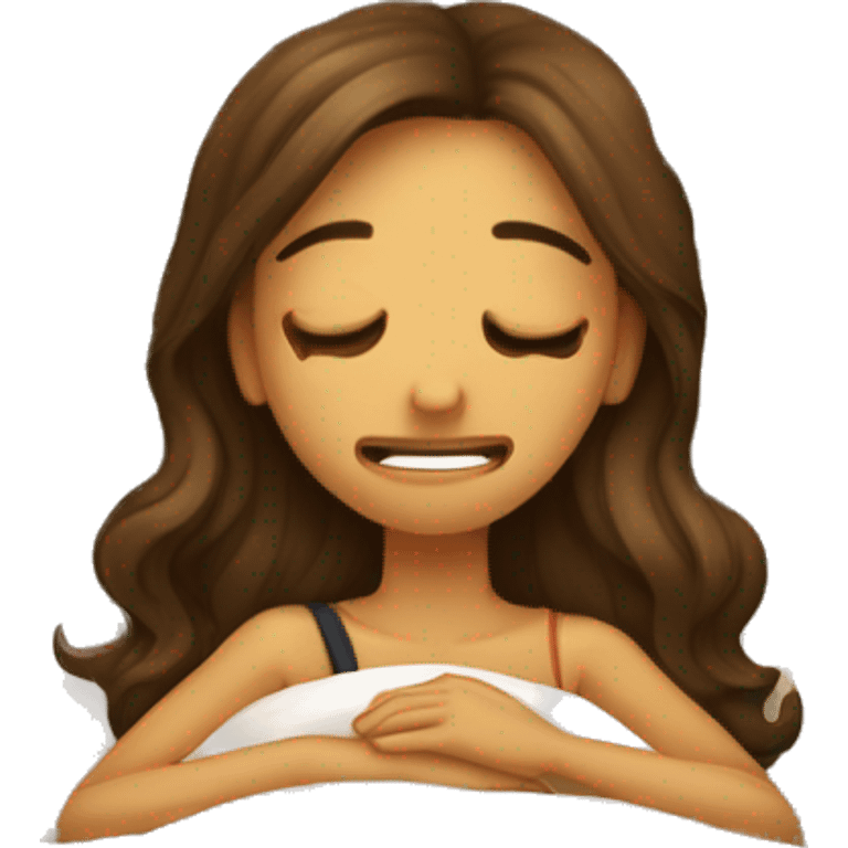 Una chica durmiendo en una almohada  emoji