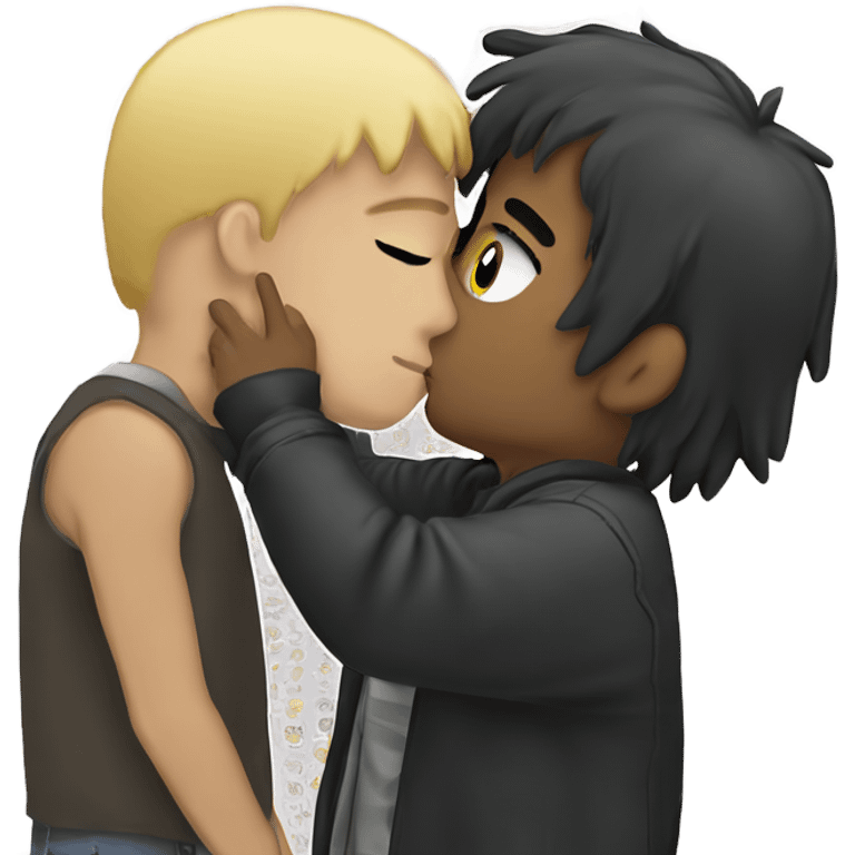 a want a man kissing man over sholder emo emoji