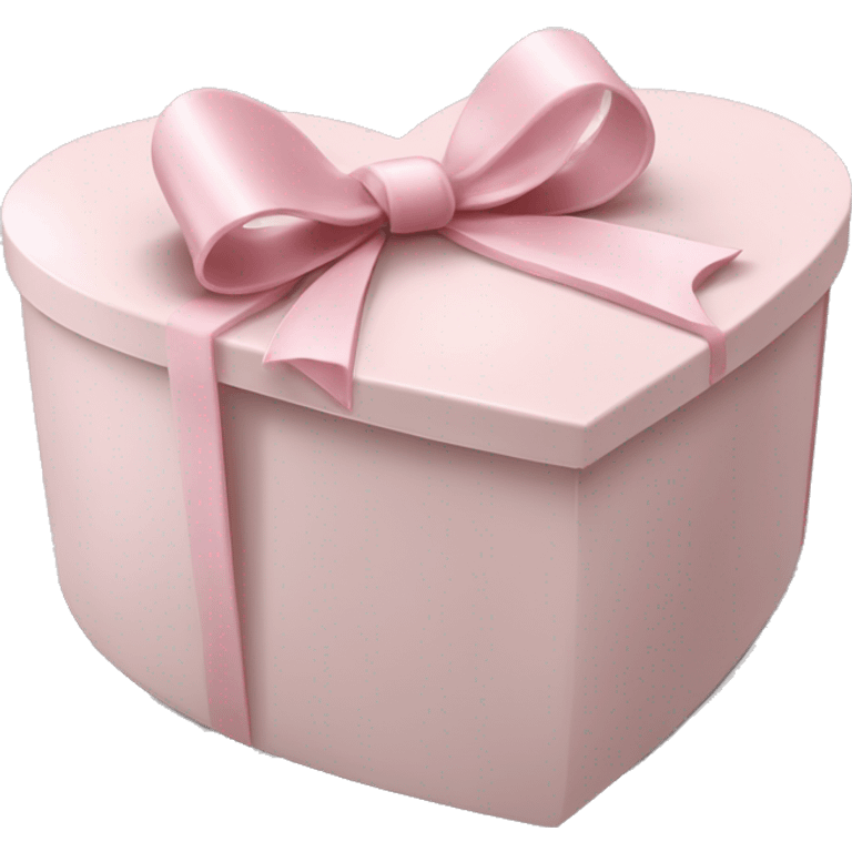 pale pink heart box, pale pink bow, filled with chocolates inside emoji