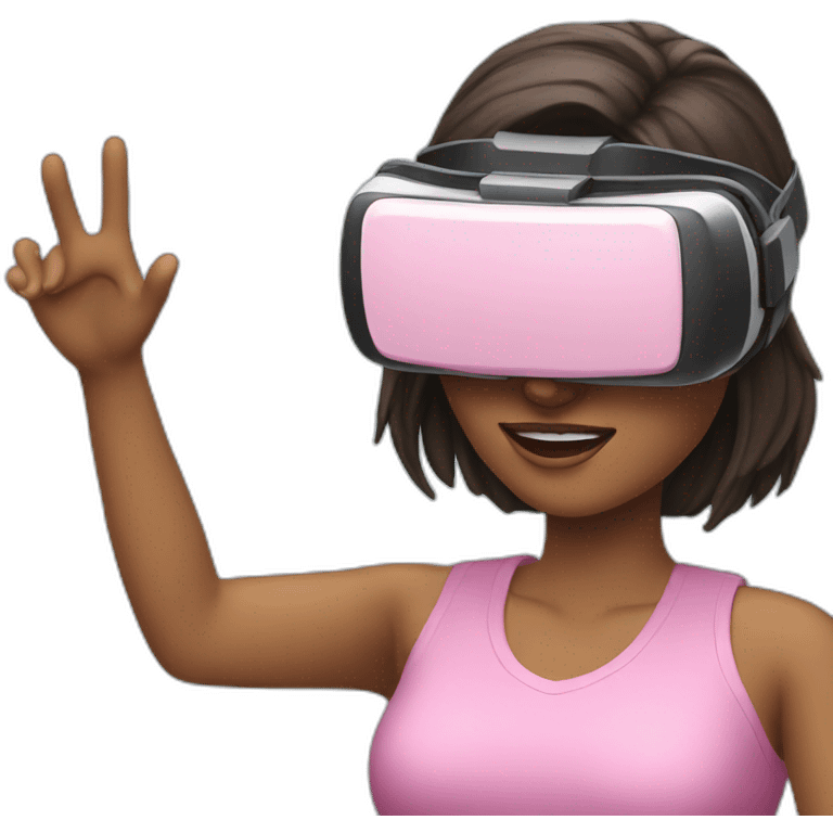 woman with virtual reality headset emoji