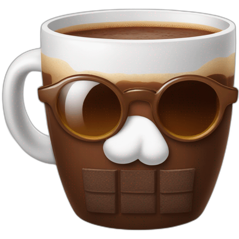 Chocolat chaud avec des lunettes emoji