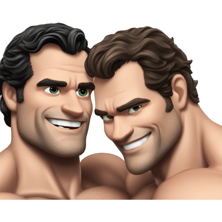  Henry cavill and henry cavill bodybuilders hug realistic emoji