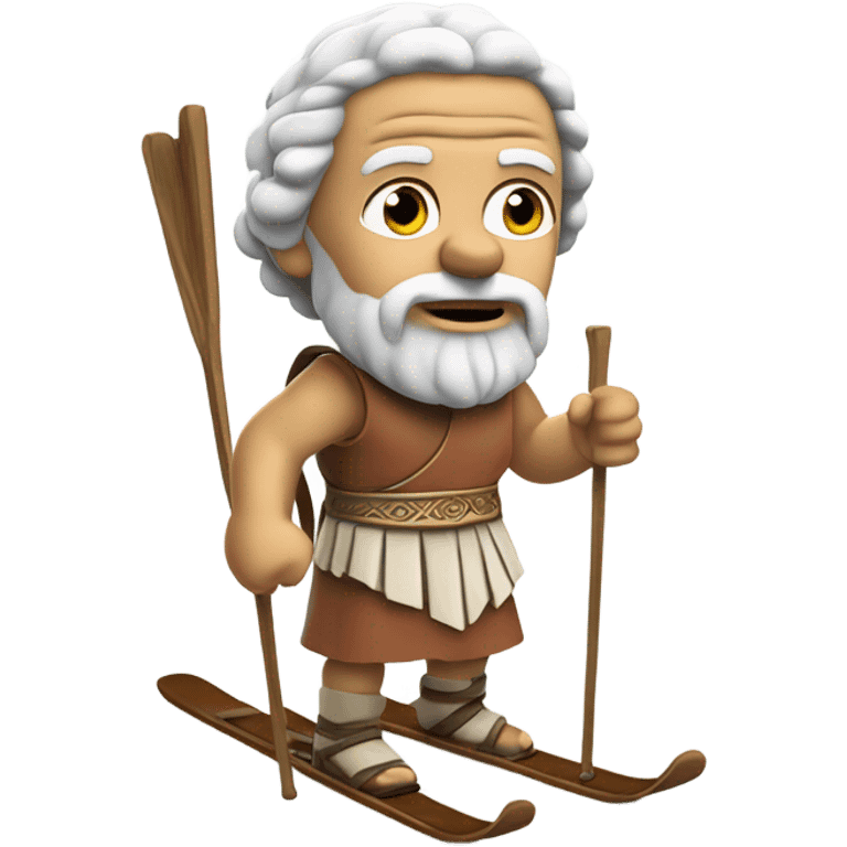 Socrates on mountain skis emoji