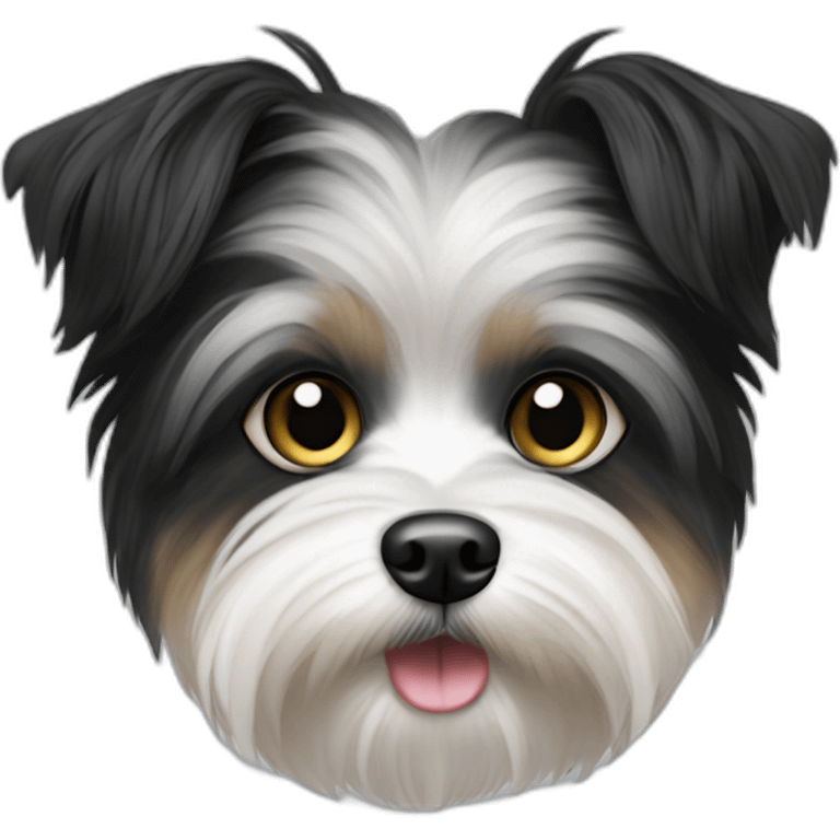 black and white morkie emoji