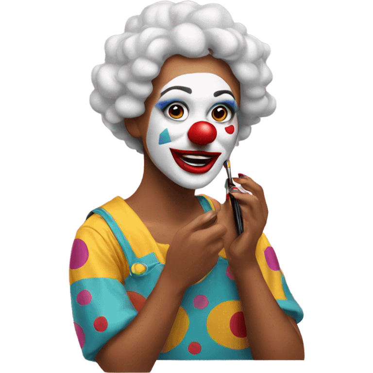 A clown putting on makeup  emoji