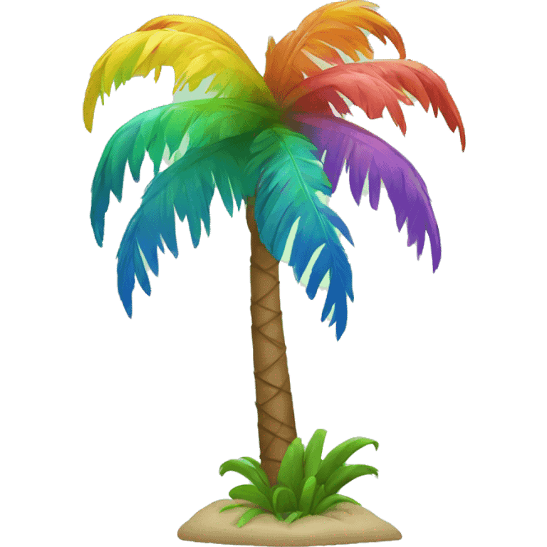 rainbow palm tree emoji