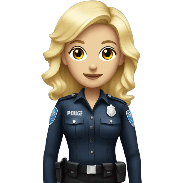 Blonde female in glittery police outfit emoji