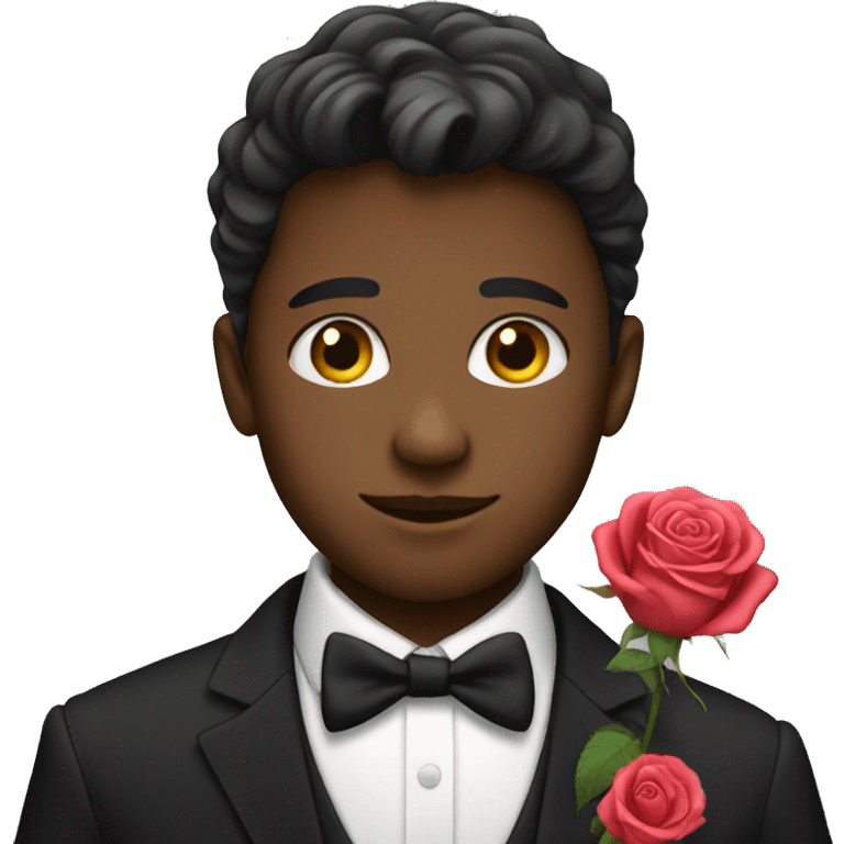 Boy with Formal Clothes and Rose emoji