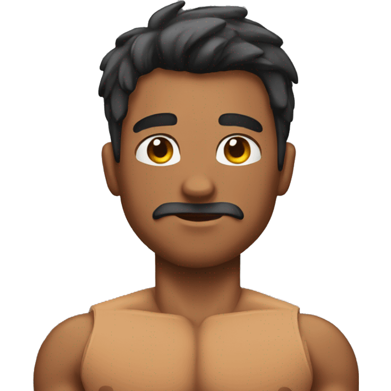 Gay man with muscles and without T shirt emoji