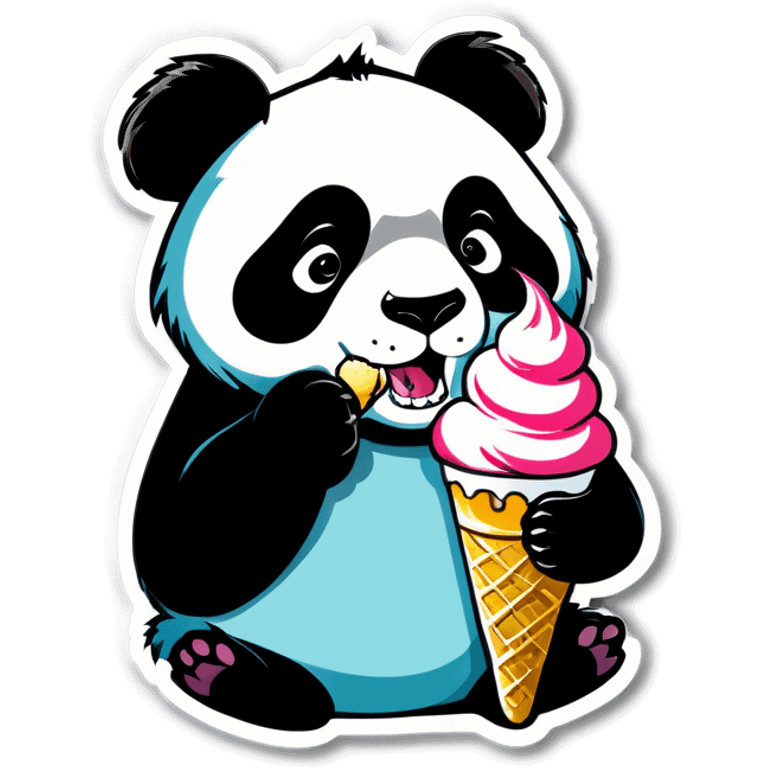 Panda eating ice cream emoji