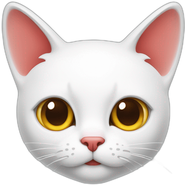 cat-very-pure-white-with-three-red-strip-on-a-head emoji