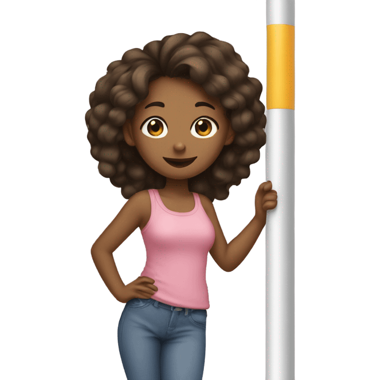 A girl and a pole emoji