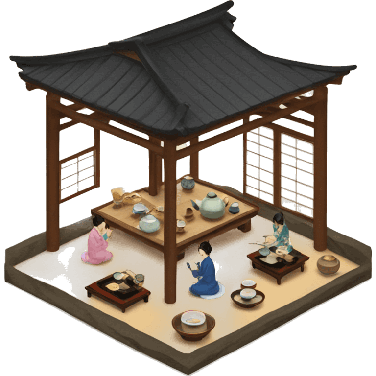 Tea ceremony in Japanese house  emoji