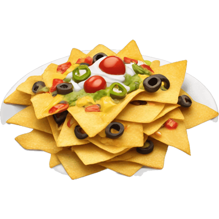 Supreme nachos on a plate emoji