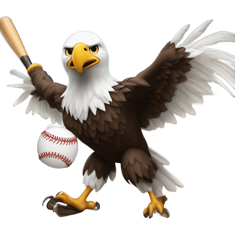 Bald eagle hitting home run emoji