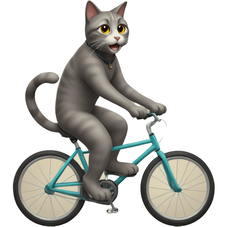 cat riding bicycle emoji