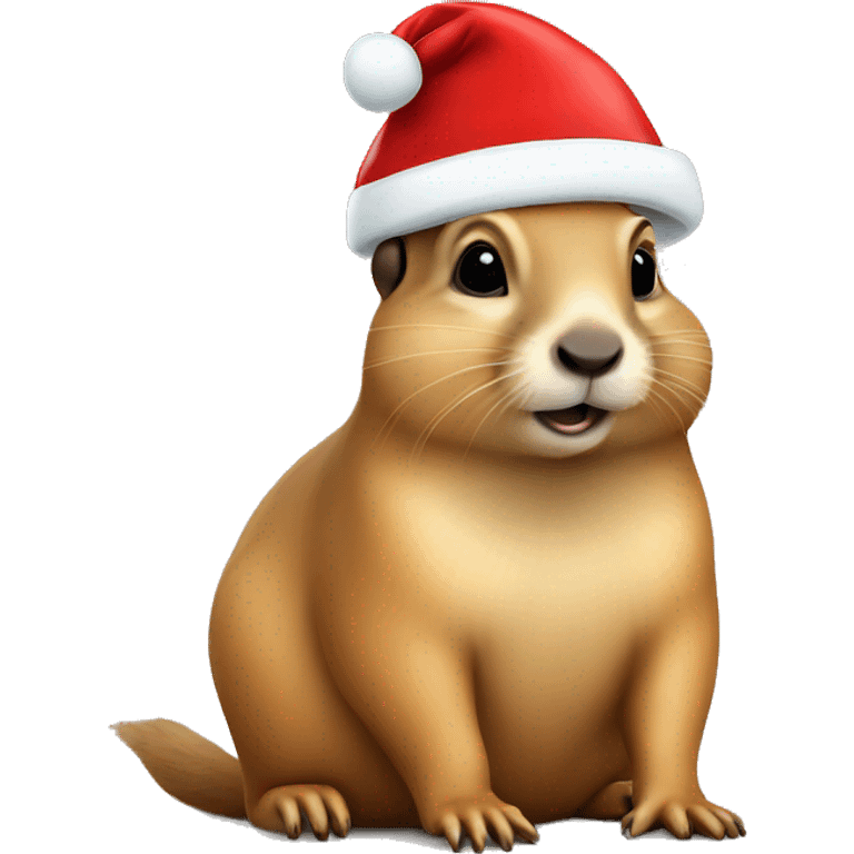 Prairie dog in Santa hat emoji