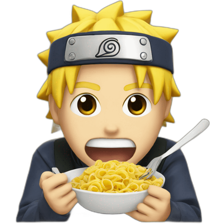 Naruto eat a pasta emoji