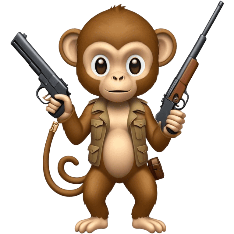 Monkey holding a gun emoji