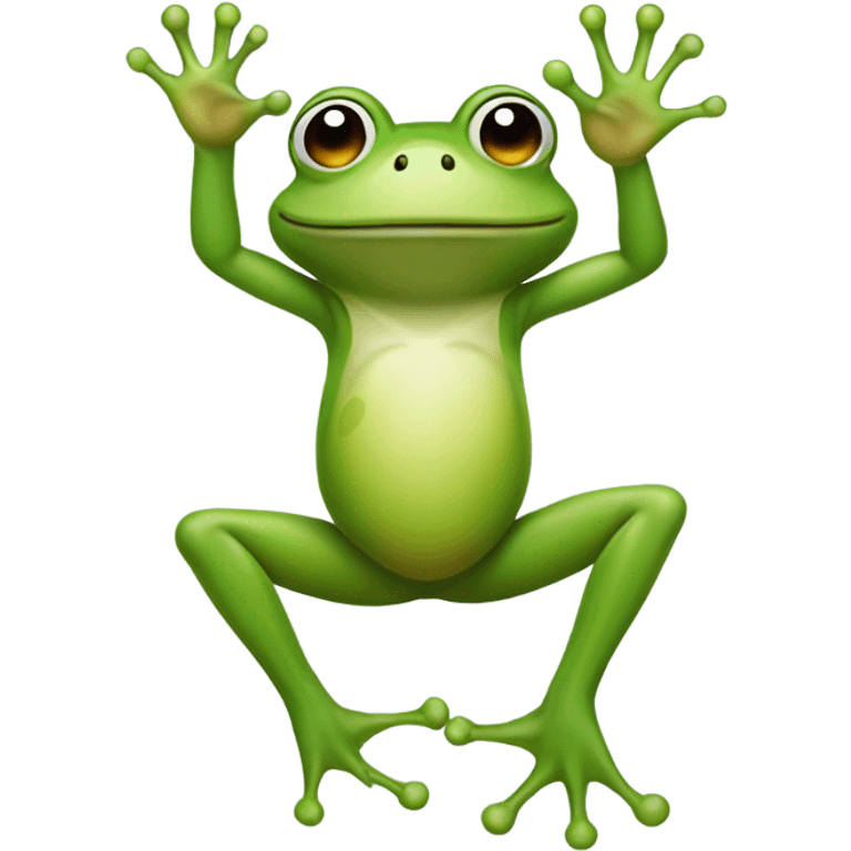 Frog giving a peace sign emoji