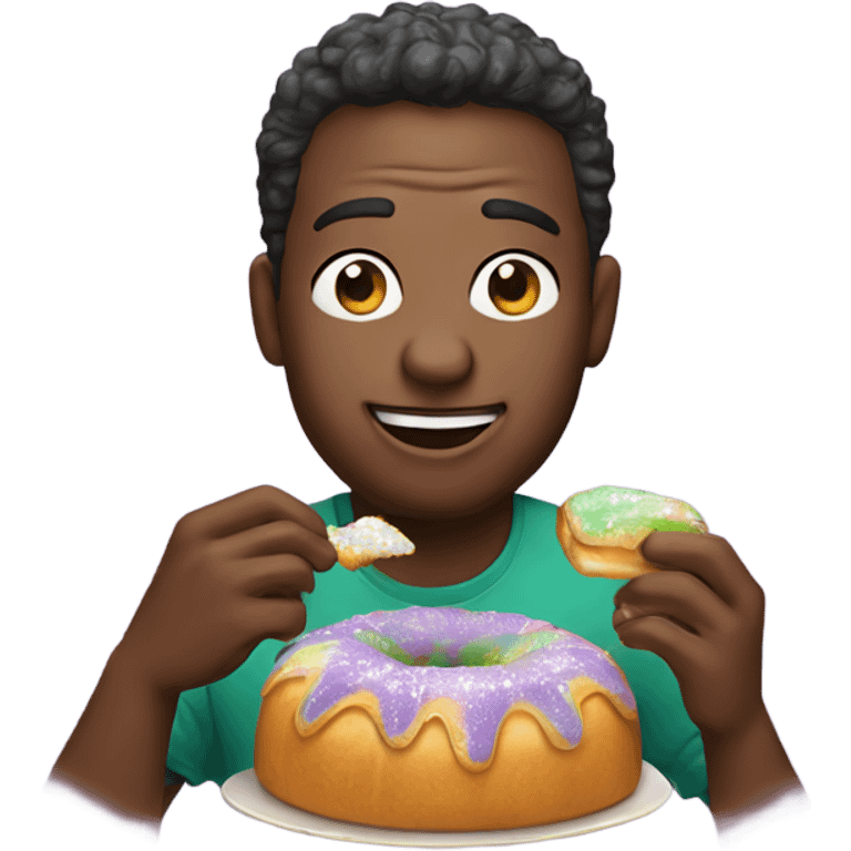 Man eating king cake  emoji