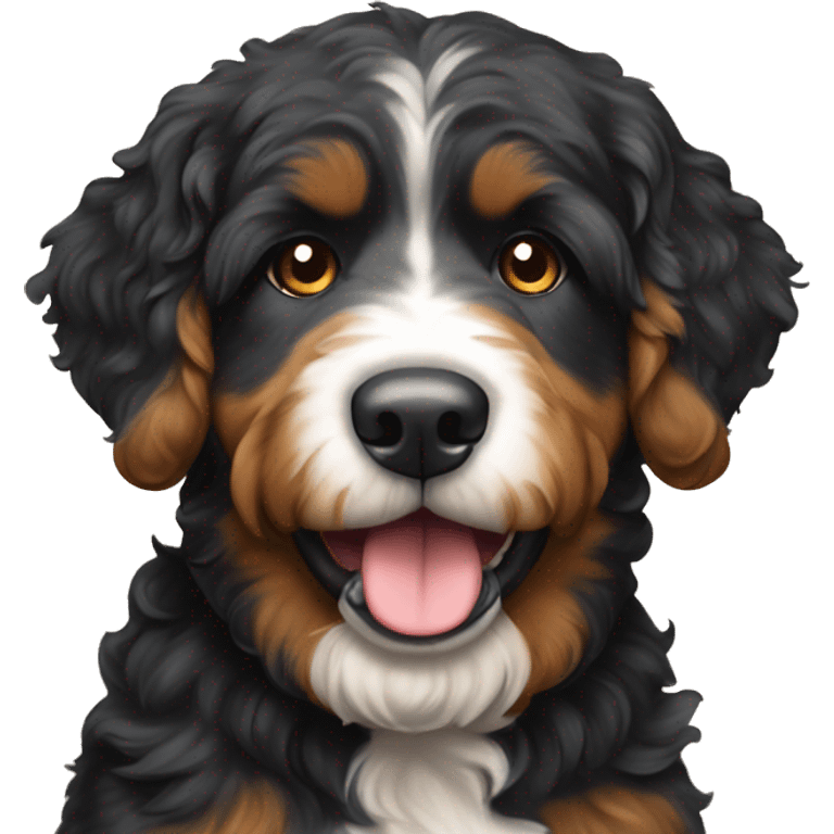 Bernedoodle with rotweiler coloring emoji