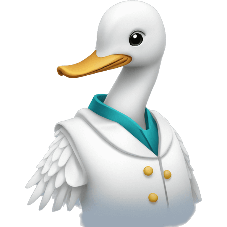 a swan dressed as a clinician emoji