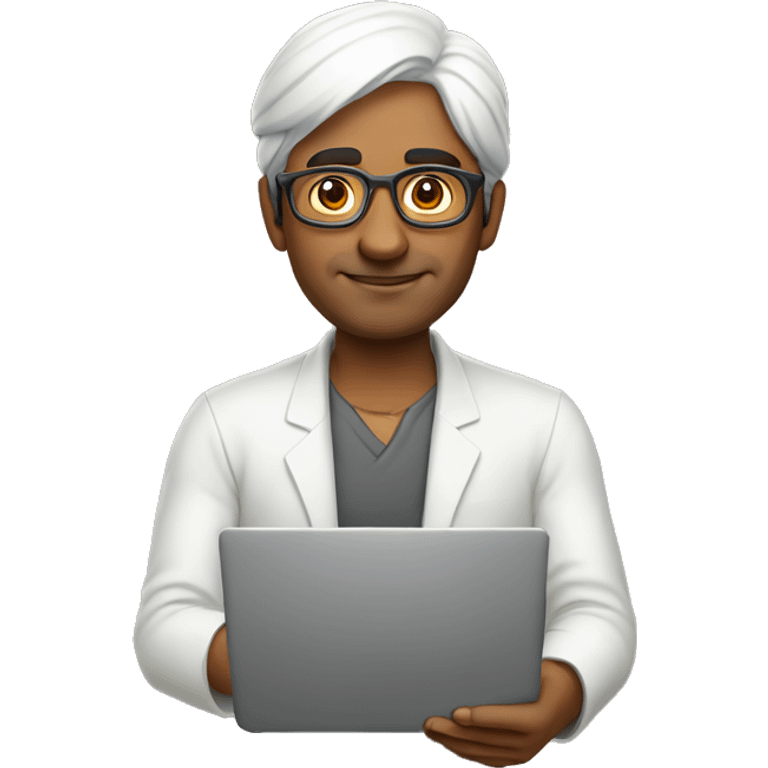 indian man using laptop without spectacles  emoji